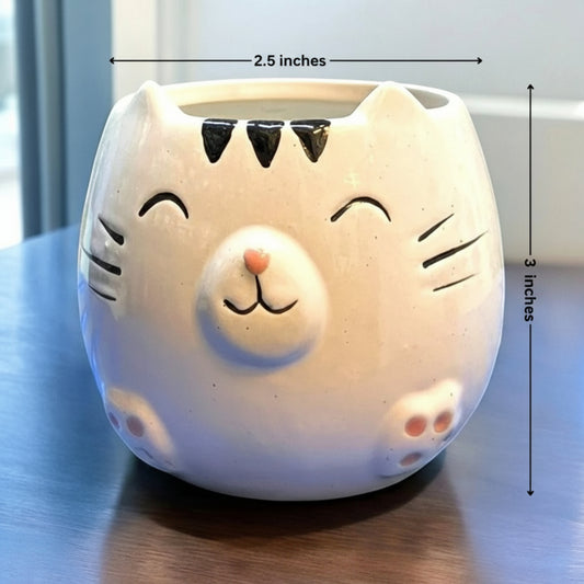 CHUBBY CAT CERAMIC Planter