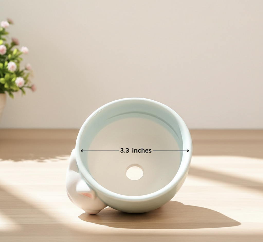 KITTEN MUG SHAPE CERAMIC PLANTER