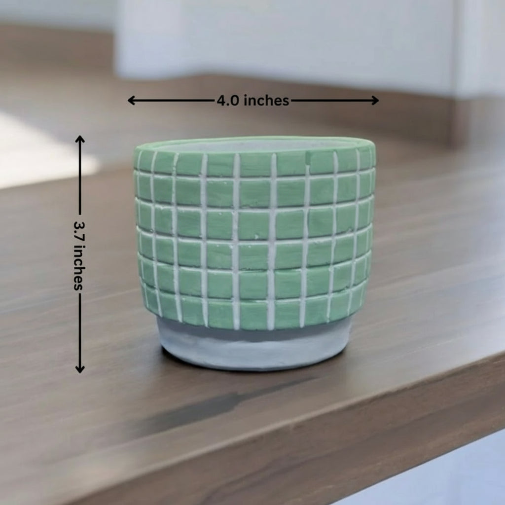 GRID CERAMIC PLANTER