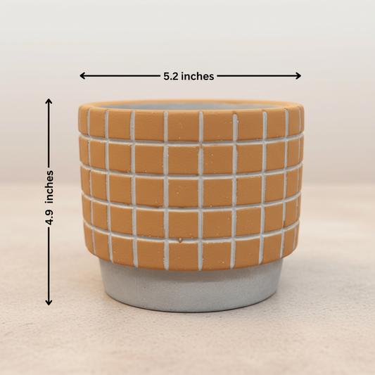 GRID CERAMIC PLANTER