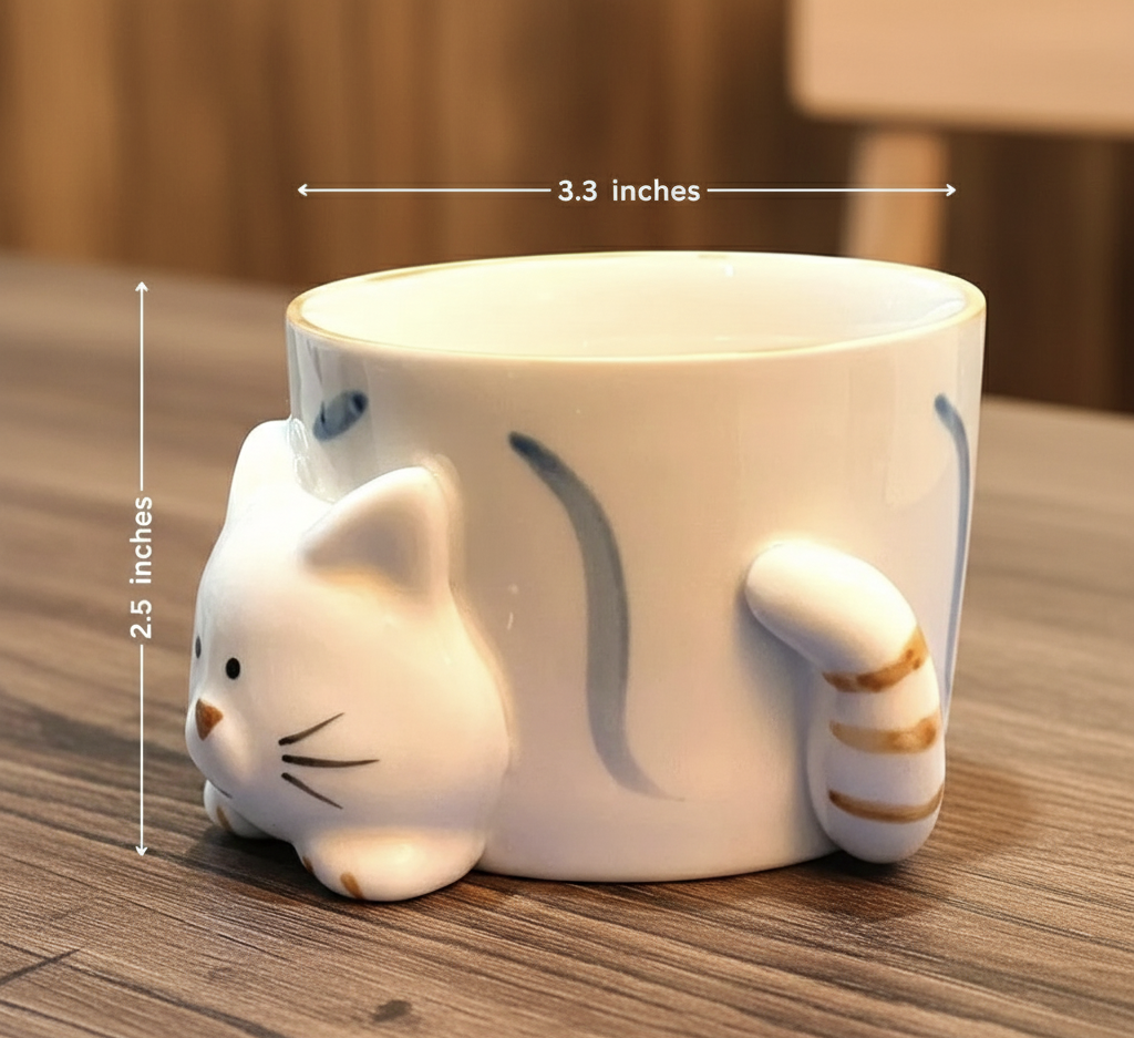 MEOW MUG SHAPE CERAMIC PLANTER