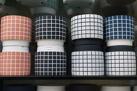 GRID CERAMIC PLANTER