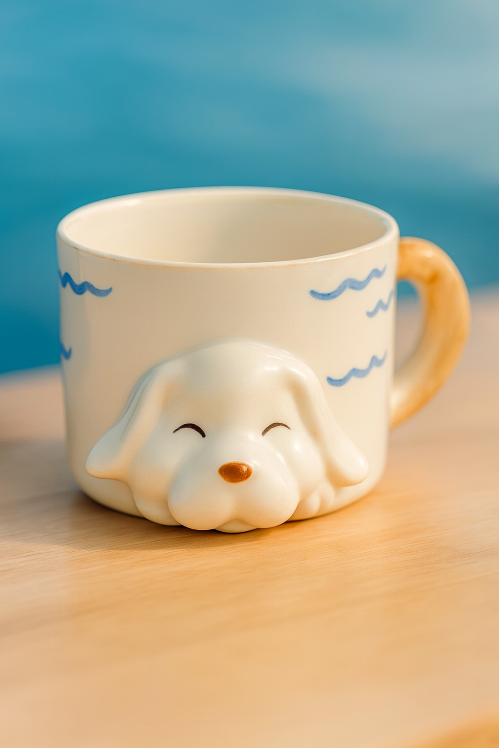 COZY PUPPY POT MUG CERAMIC PLANTER
