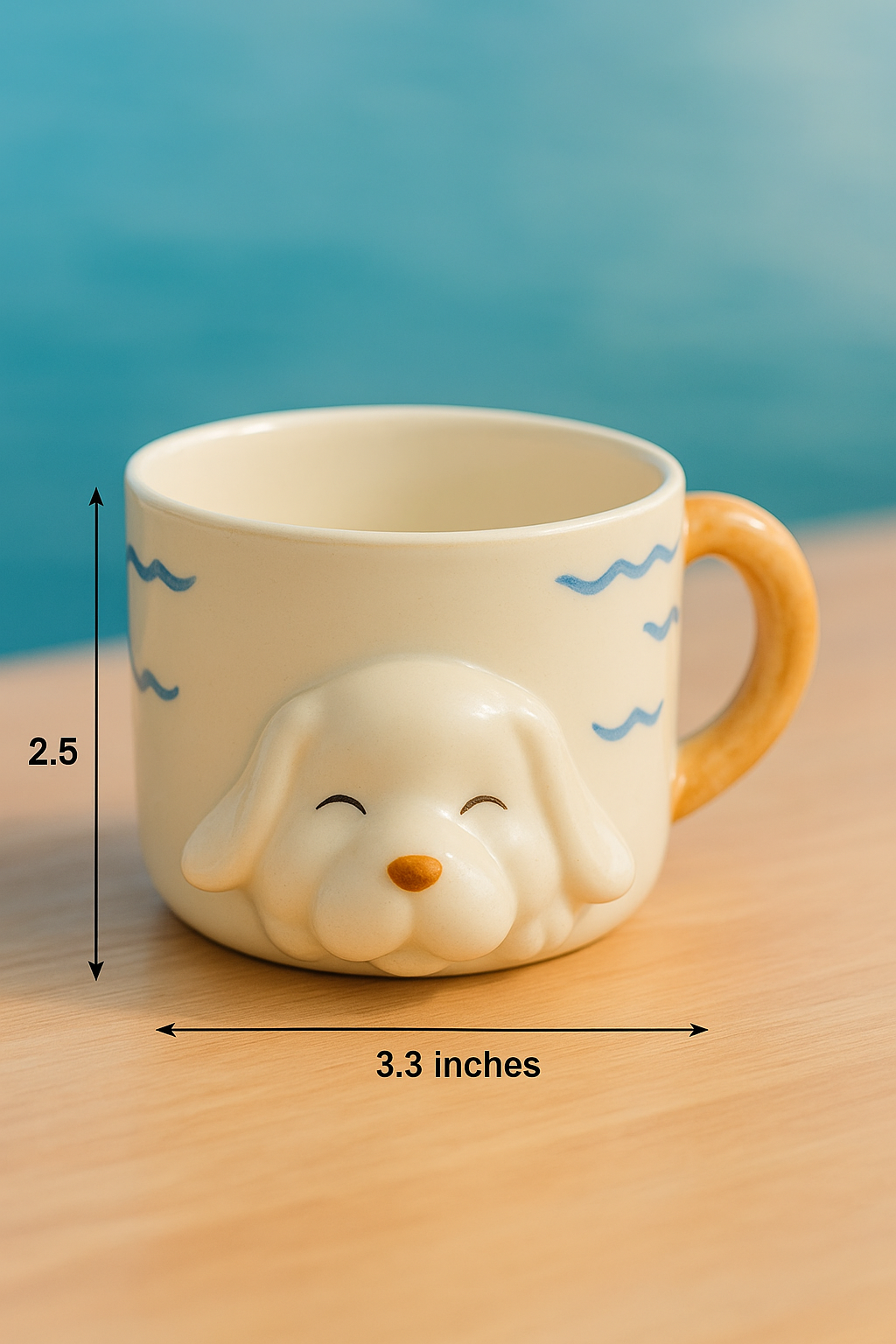 COZY PUPPY POT MUG CERAMIC PLANTER