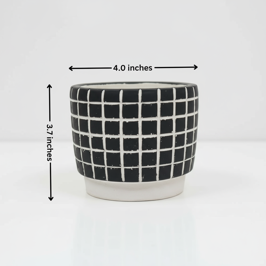 GRID CERAMIC PLANTER