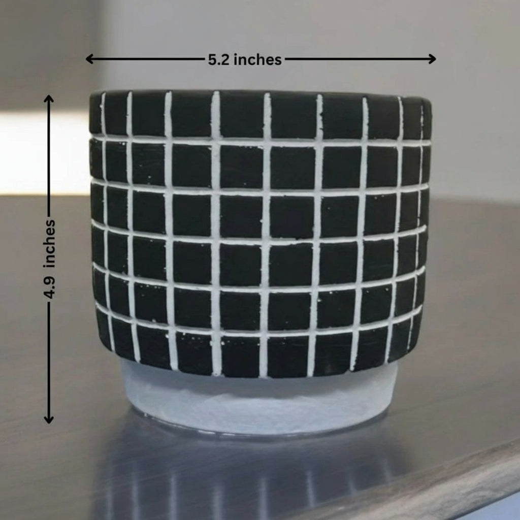 GRID CERAMIC PLANTER