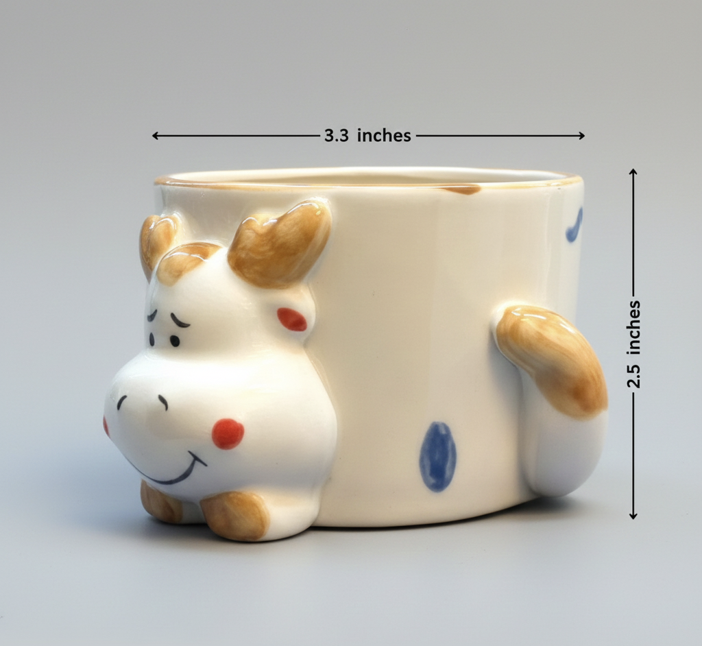 COWZY MUG SHAPE CERAMIC POT.