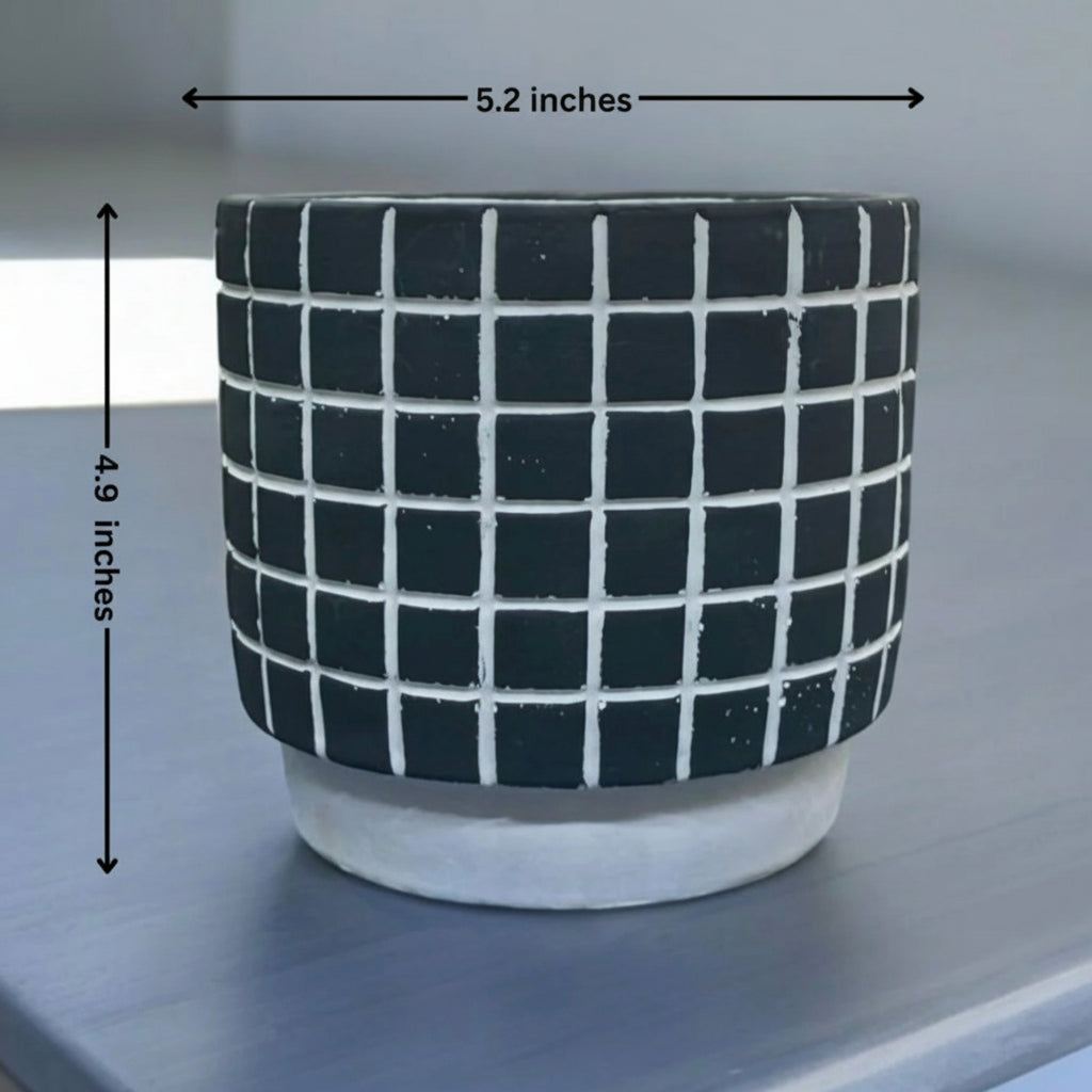 GRID CERAMIC PLANTER