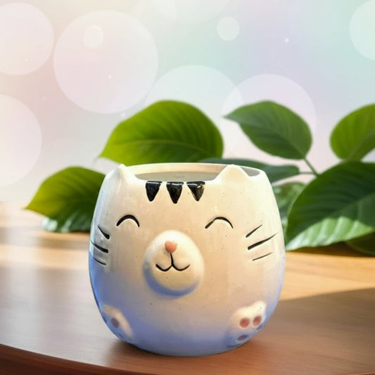 CHUBBY CAT CERAMIC Planter
