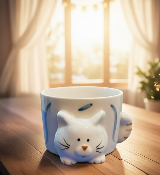 MEOW MUG SHAPE CERAMIC PLANTER