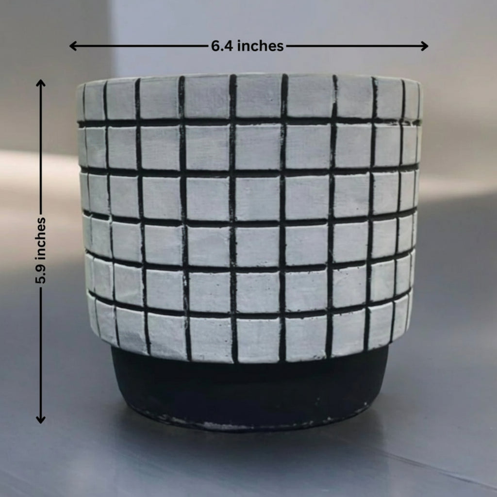 GRID CERAMIC PLANTER