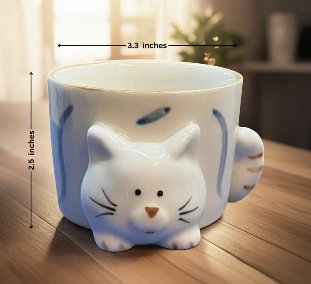 MEOW MUG SHAPE CERAMIC PLANTER