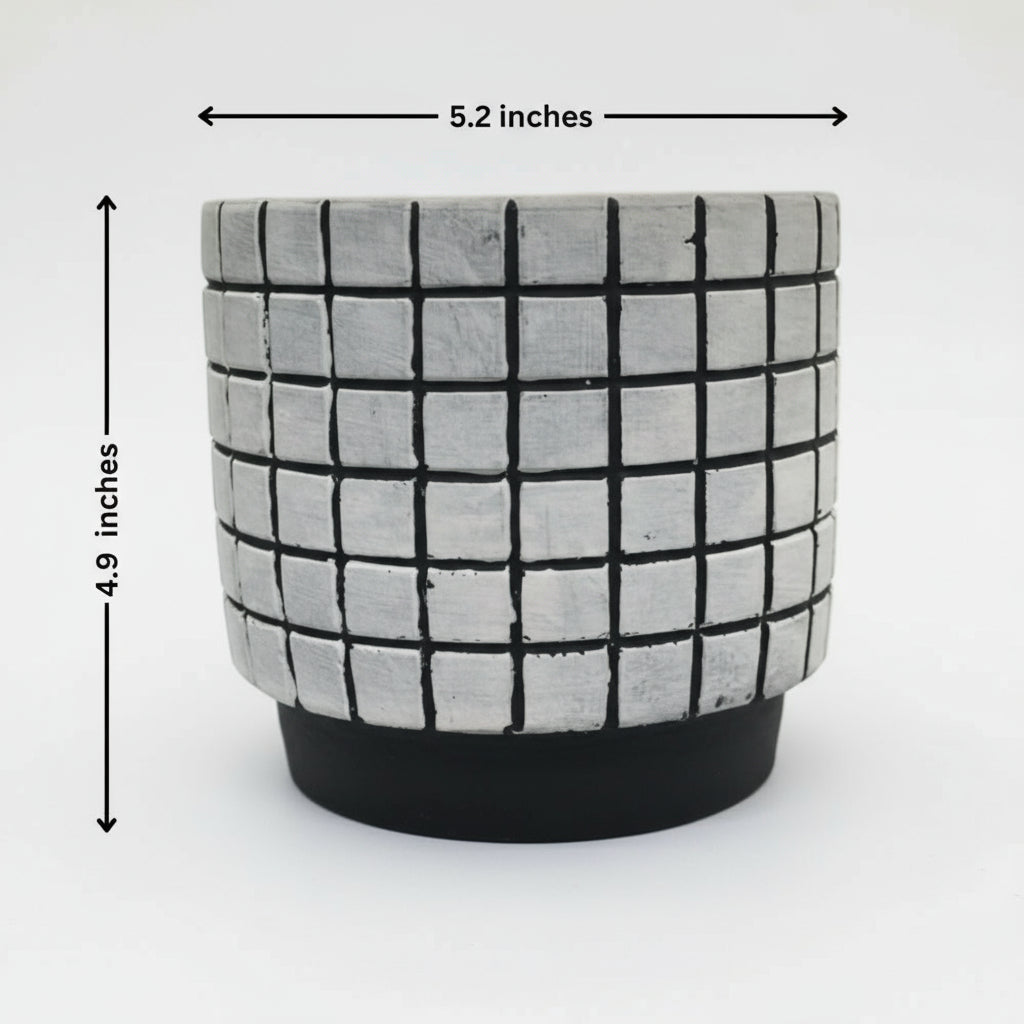 GRID CERAMIC PLANTER