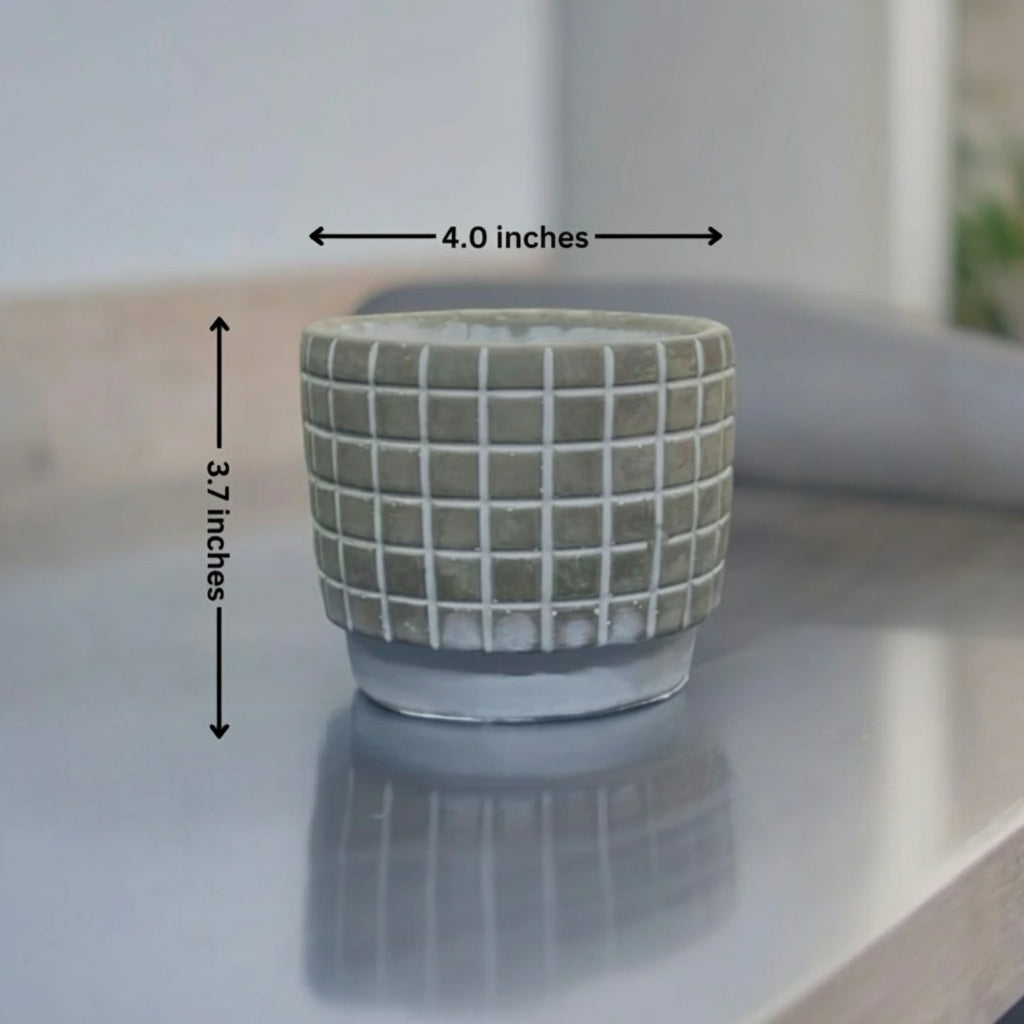 GRID CERAMIC PLANTER