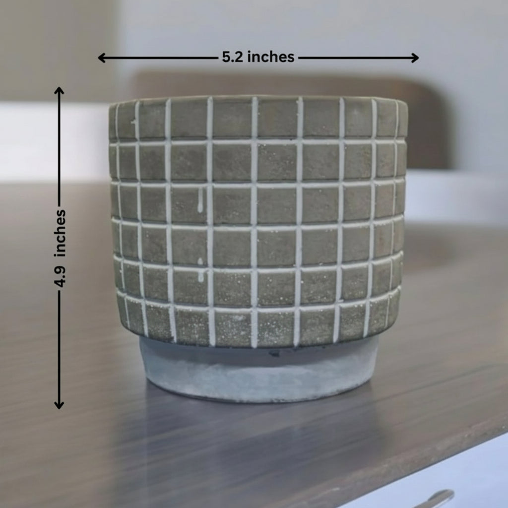 GRID CERAMIC PLANTER