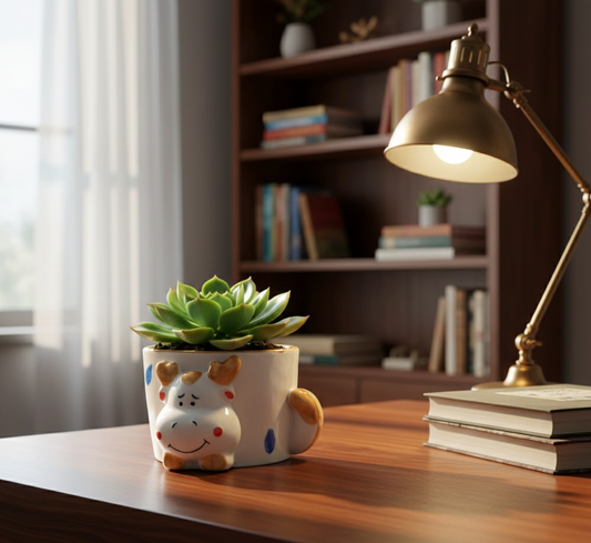 COWZY MUG SHAPE CERAMIC POT.