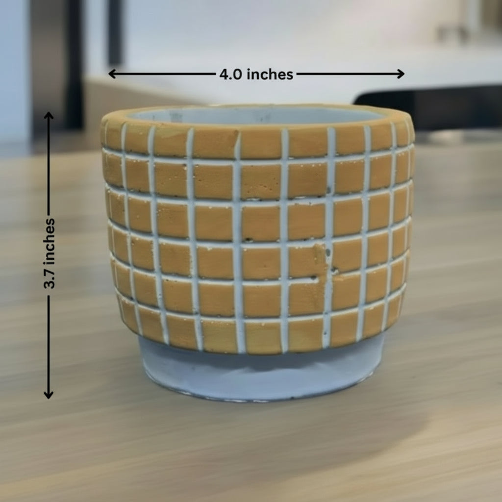 GRID CERAMIC PLANTER