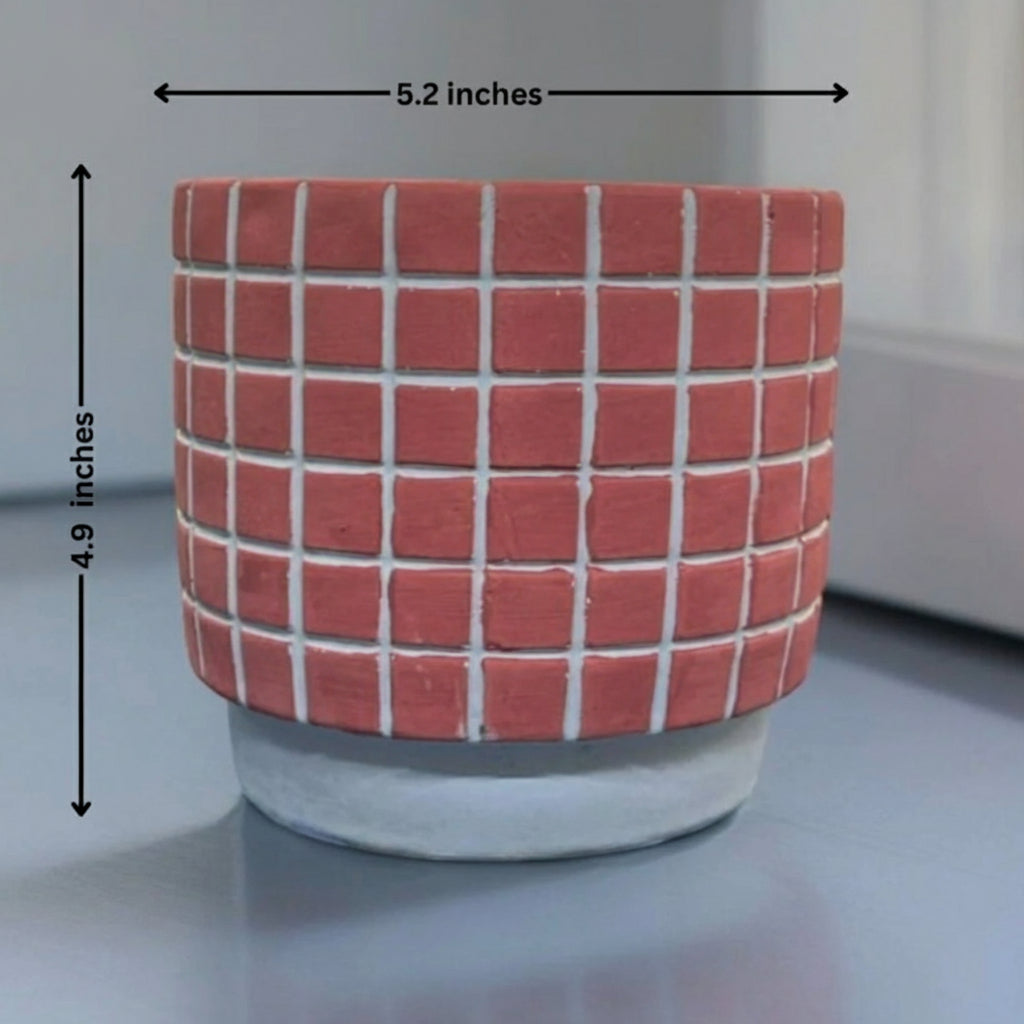 GRID CERAMIC PLANTER