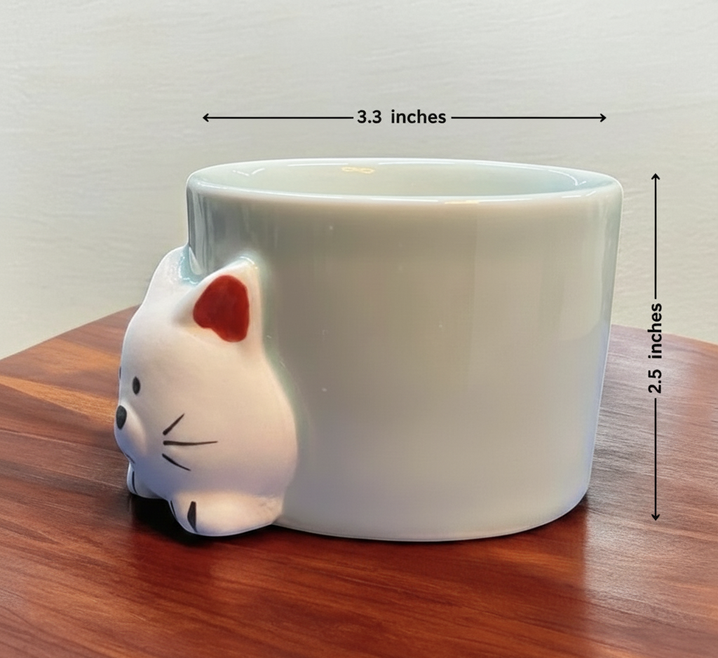 KITTEN MUG SHAPE CERAMIC PLANTER