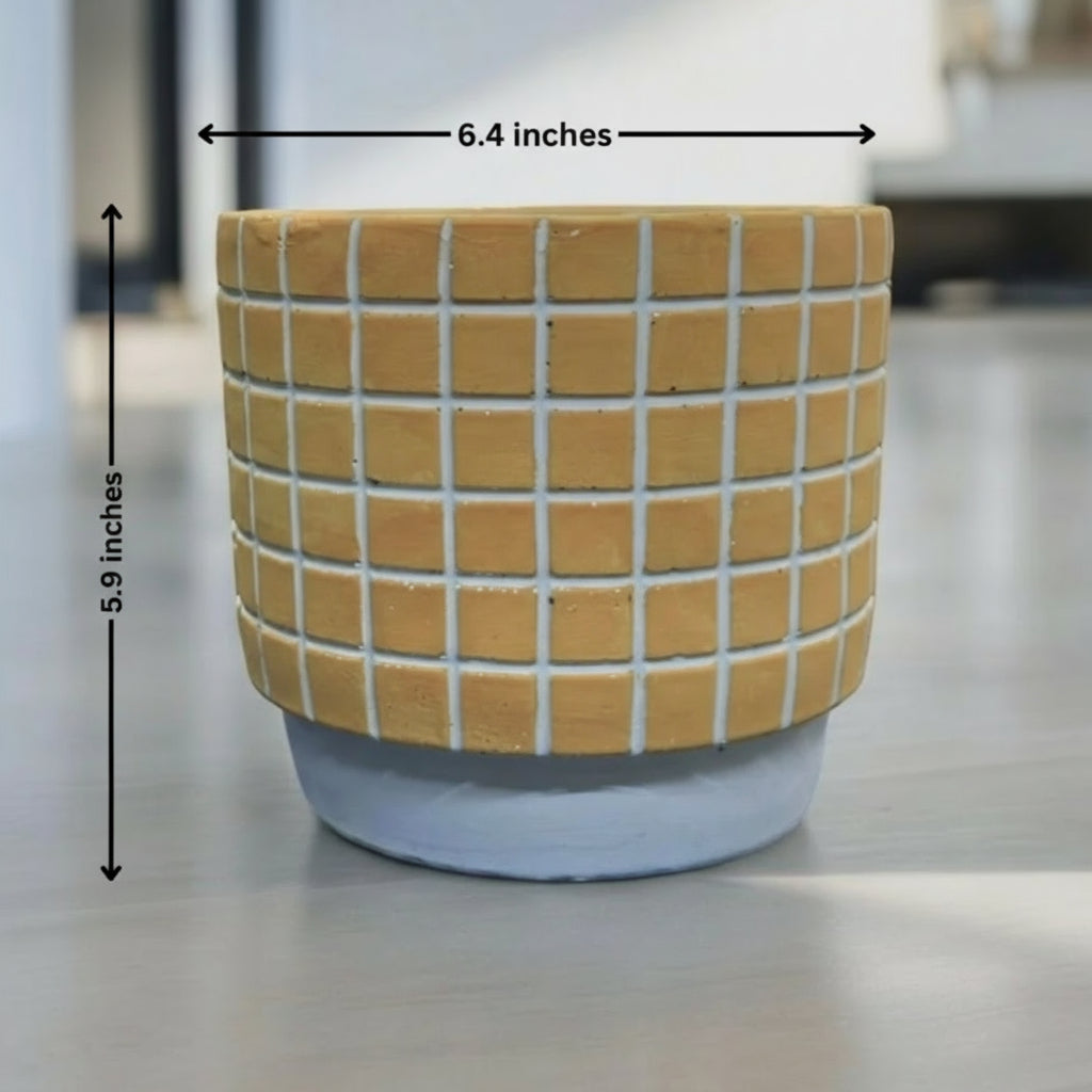 GRID CERAMIC PLANTER