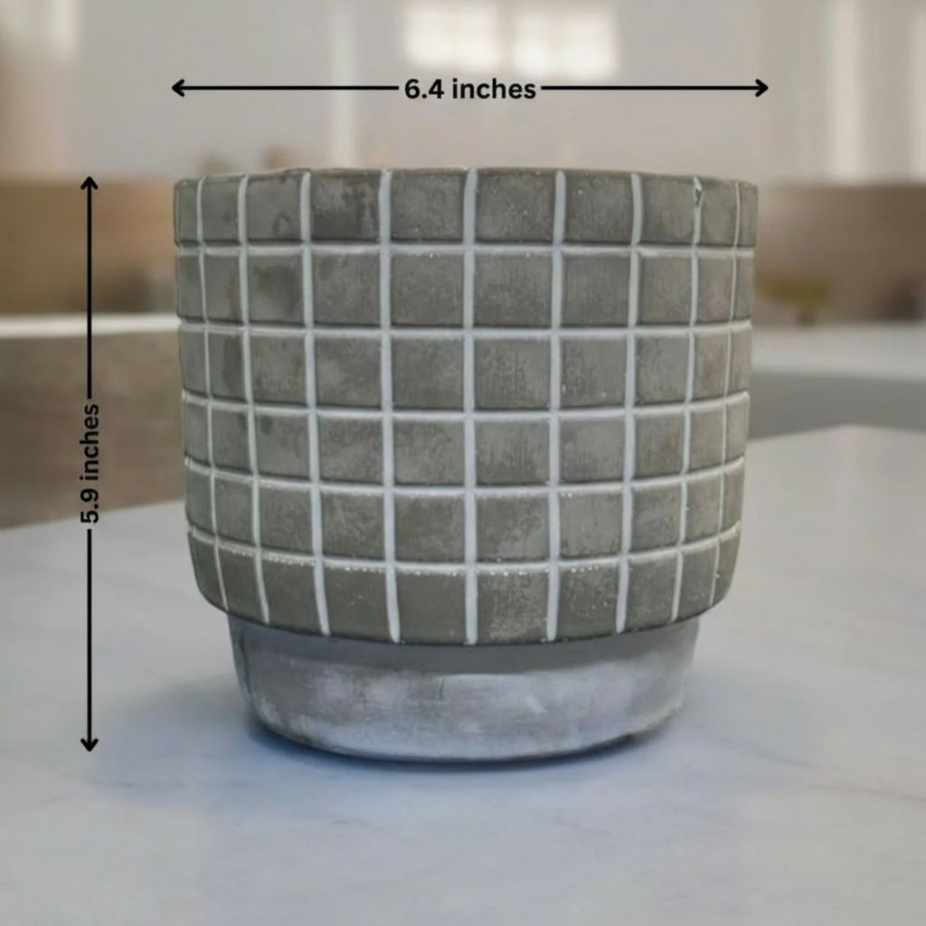 GRID CERAMIC PLANTER